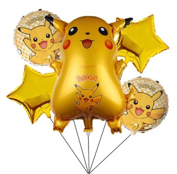 ZESTAW 5 POTĘŻNYCH BALONÓW BALON POKEMON PIKACHU
