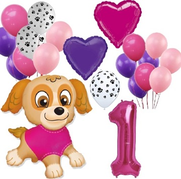 BALONY ZESTAW na 1 urodziny ROCZEK PAW PSI PATROL