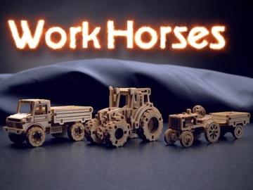 ДЕРЕВЯННЫЕ МОДЕЛИ ДЛЯ СБОРКИ Механический трактор