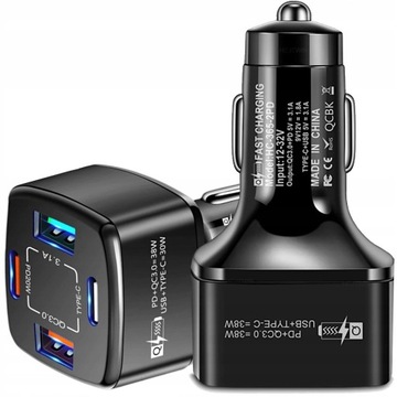 НАДЕЖНОЕ АВТОМОБИЛЬНОЕ ЗАРЯДНОЕ УСТРОЙСТВО 4xUSB