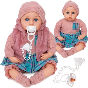 Коляска для куклы, коляска, гондола, глубокая сумка + малыш 45 см с соской