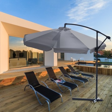 БОЛЬШОЙ СКЛАДНОЙ САДОВЫЙ ЗОНТ СО СТРЕЛКОЙ С КРЫШКОЙ 350 СМ