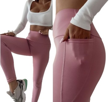 Legginsy SPORTOWE z kieszenią WYSOKI stan fitness L/XL