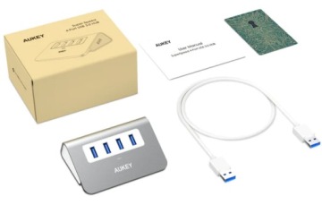 AUKEY CB-H5 USB-A-концентратор с 4 портами USB 3.1, алюминиевый, тонкий, для Mac