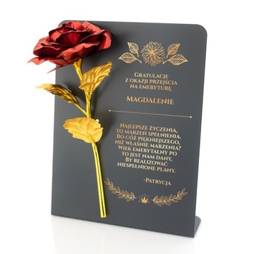 WIECZNA RÓŻA PREZENT na POŻEGNANIE ODEJŚCIE KOLEŻANKI z PRACY EMERYTKI