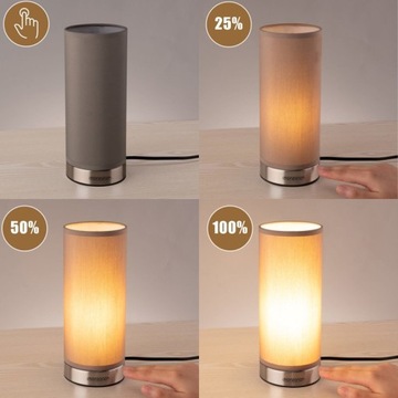 2 x НАСТОЛЬНАЯ ЛАМПА С СЕНСОРОМ, КОРИЧНЕВАЯ