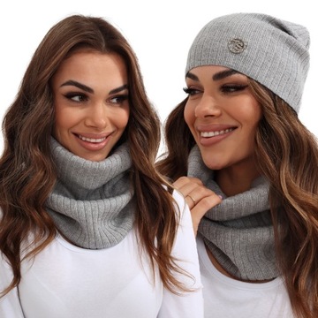 SZALIK DAMSKI SZAL KOMIN TUBA ZIMA CIEPŁY SZARY