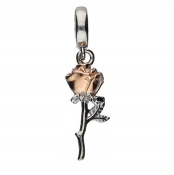 CHARMS BEADS ZAWIESZKA SREBRNA 925 RÓŻA KWIAT