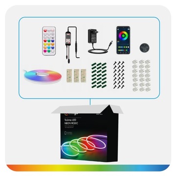 СВЕТОДИОДНАЯ ЛЕНТА 10M NEON 5050 RGBIC ПРИЛОЖЕНИЕ BLUETOOTH УДАЛЕННЫЙ НАБОР RAINBOW 60LEDM