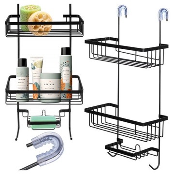 PÓŁKA ŁAZIENKOWA WISZĄCA PÓŁKA POD PRYSZNIC WISZĄCA HACZYKI WIESZAK LOFT