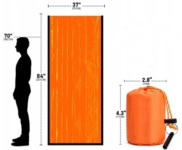 Аварийное термоодеяло водонепроницаемый спальный мешок 90x200