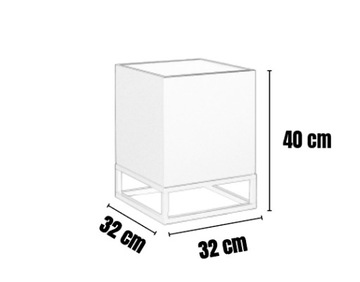 ЦВЕТОЧНЫЙ ГОРШОК Металлическая крышка для цветочного горшка Черный Лофт Современный стиль 32x32x40