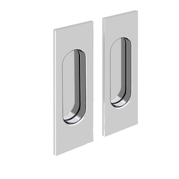 Uchwyty wpuszczane prostokąt 125×33mm, chrom, 2szt