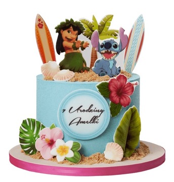 Zestaw Dekoracje na Tort STICH 13 El figurki opłatek ozdoba na tort