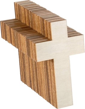 DREWNIANY KRZYŻ ZE SKLEJKI 15cm WIELKANOC OZDOBA