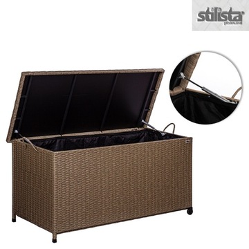 БЕЖЕВЫЙ САДОВЫЙ ЯЩИК ДЛЯ ТЕРРАСЫ ИЗ ТЕХНОРОТАНА