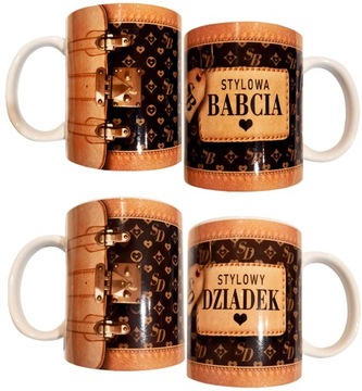 DZIEŃ BABCI DZIADKA babcia dziadek 2 KUBKI wzory