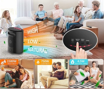 КЕРАМИЧЕСКИЙ ВЕНТИЛЯТОР 1500 Вт, колебание 70°