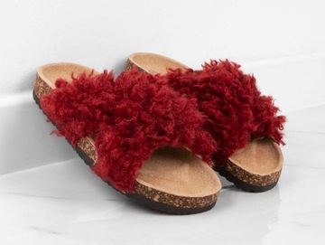 БОРДОВЫЕ ТАПОЧКИ ШЛЕПАНЦЫ С МЕХОМ ДОМАШНИЕ ТАПОЧКИ 37