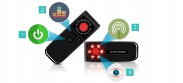 WYKRYWACZ LASEROWY MINI ROZMIAR DO UKRYTYCH KAMER OBIEKTYWÓW MOCNE IR LED