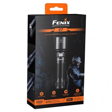 СВЕТОДИОДНЫЙ ФОНАРЬ FENIX C7 ТАКТИЧЕСКИЙ IP68 LED 5000 мАч 470м USB-C 3000лм