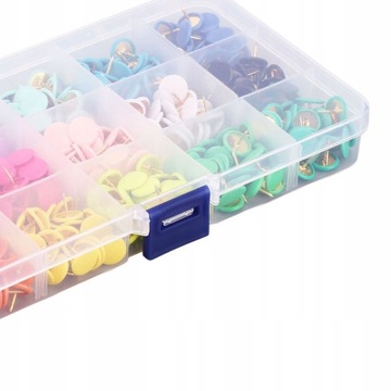 PINEZKI KOLOROWE METALOWE W POJEMNIKU 300 SZT