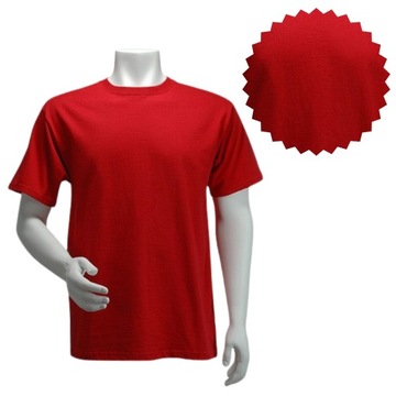 T-SHIRT męski damski KOSZULKA BAWEŁNIANA robocza czerwona LUŹNY KRÓJ XXL