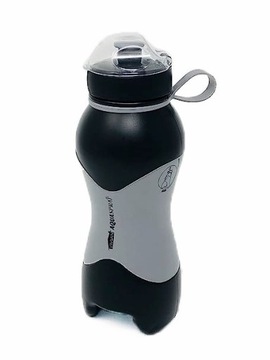 Силиконовая бутылочка, спортивная бутылочка AquaSpray, черная