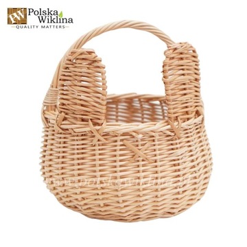ПАСХАЛЬНАЯ КОРЗИНКА, МИШКА, ПЛЕТЕННАЯ КОРЗИНА С УШАМИ ДЛЯ ПОКОЛЕНИЯ, 15 СМ НАТУРАЛЬНЫЙ
