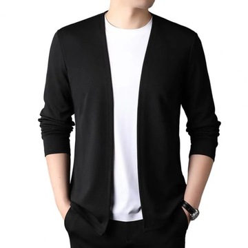 Classic Men Sweater Slim Fit Solid Color Sweater C