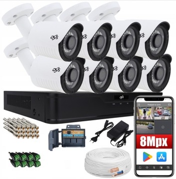 MONITORING ZESTAW 8 KAMER 8MPX 4K UHD ZEWNĘTRZNE