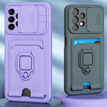 ЧЕХОЛ ДЛЯ SAMSUNG A13 4G СИЛИКОНОВОЕ КОЛЬЦО ДЛЯ КАРТОЧКИ + СТЕКЛО