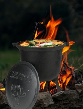 Чугунный эмалированный казан, охотничий котелок, выпечка, 5л, GRIL MK102, БЕСПЛАТНО