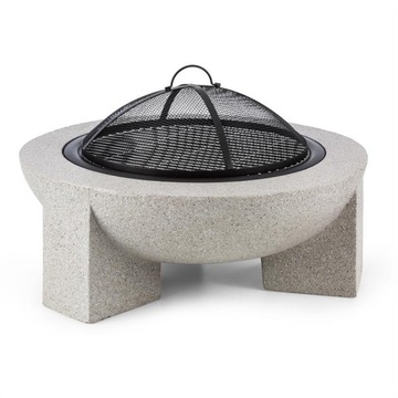 PALENISKO OGRODOWE GRILL OGRODOWY OGNISKO Ø75CM POKRYWA STAL RUSZT GRANIT