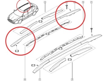 Для RENAULT LAGUNA III MK3 COMBI RAIL COVER P