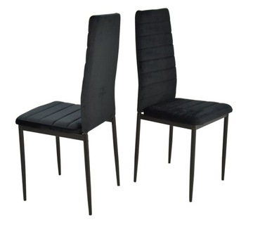 4 krzesła LOFT welur velvet czarne do SALONU pokój