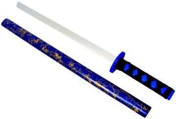 NIEBIESKI BEZPIECZNY Drewniany Miecz Rekwizyt Rycerz 73 cm KATANA SAMURAJ