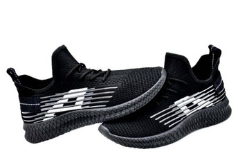 BUTY SPORTOWE ADIDASY PÓŁBUTY TRAMPKI LEKKIE CZARNE siatka AA