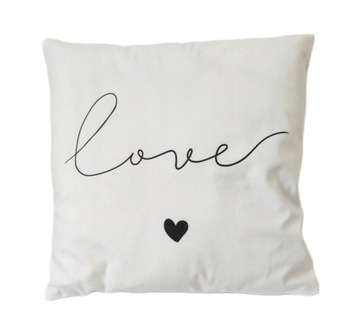 POSZEWKA DEKORACYJNA 45x45 cm WELUR LOVE SERCE #
