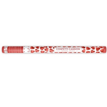 KONFETTI CZERWONE SERCA Tuby strzelające ślub 80cm