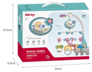 ДЕТСКАЯ КРОВАТЬ ПРОЕКТОР-КАРУСЕЛЬ + РЕГУЛИРОВКА ГРОМКОСТИ МУЗЫКАЛЬНОЙ ШКАТУЛКИ