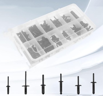 115 НАБОР УНИВЕРСАЛЬНЫХ ЗАКЛЕПОК ПЛАСТИКОВЫЕ ЗАКЛЕПКИ ДЛЯ АВТОМОБИЛЕЙ