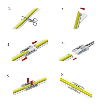 ОДИНОЧНЫЙ разъем COB Светодиодная лента 8мм ДАВЛЕНИЕ