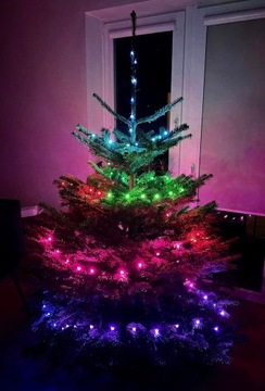 Новогодние светодиодные WIFI елочные светильники SMART TUYA лента 10м 100шт МНОГОЦВЕТНАЯ