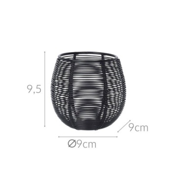 ŚWIECZNIK na tealight CZARNY metalowy śr. 9 cm