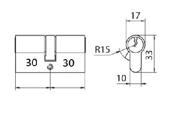 WKŁADKA BĘBENKOWA DRZWIOWA MOSIĄDZ 30/30 GJM SUPER