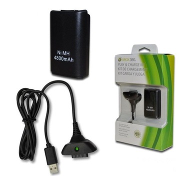 Bateria akumulator 4800 mAh kabel Xbox 360 Czarny