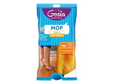 MOP GOSIA ŻÓŁTA MIKROFIBRA Z GĄBKĄ SZORUJĄCĄ 3 SZT