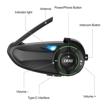 Переговорное устройство в мотоциклетном шлеме EJEAS Q8 поддерживает переговорное устройство для шести человек.