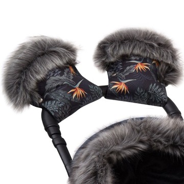 Муфта, утепленные перчатки для меховой коляски